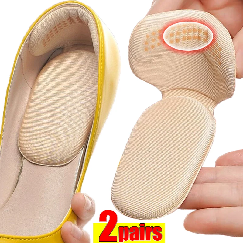 2Pairs Back Sticker Insoles Women Adjustable Size Pain Relief Shoe Pads Antiwear High Heels Protector Cushions Half Inserts