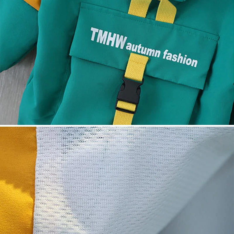 Frühling Herbst Neue Jungenjacke Modische Buchstaben-Patchwork Kapuzen-Sportjacke für 2 3 4 5 6 7 Jahre alte Kinder Oberbekleidung Kinderkleidung – Detail 7