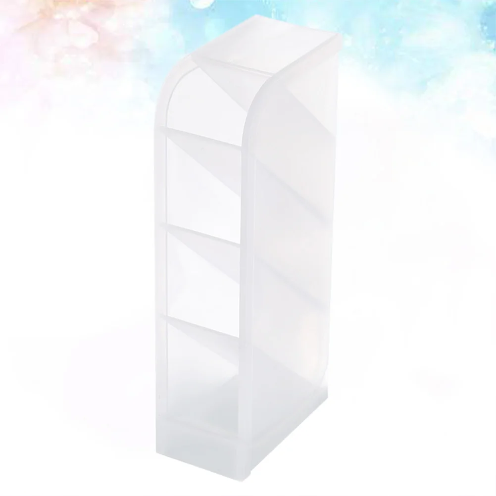 

Transparent 4 Compartments Desktop Makeup Stationery Organizer Box for Cosmetics Brushes Lipstick Pencil Tidy Storage