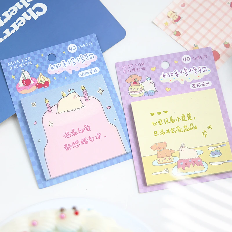 40Pcs Cute Puppy Dog Sticky Notes Message Notes Paper Decoration Scrapbook Memo Pad Notepad School Supplies Stationery