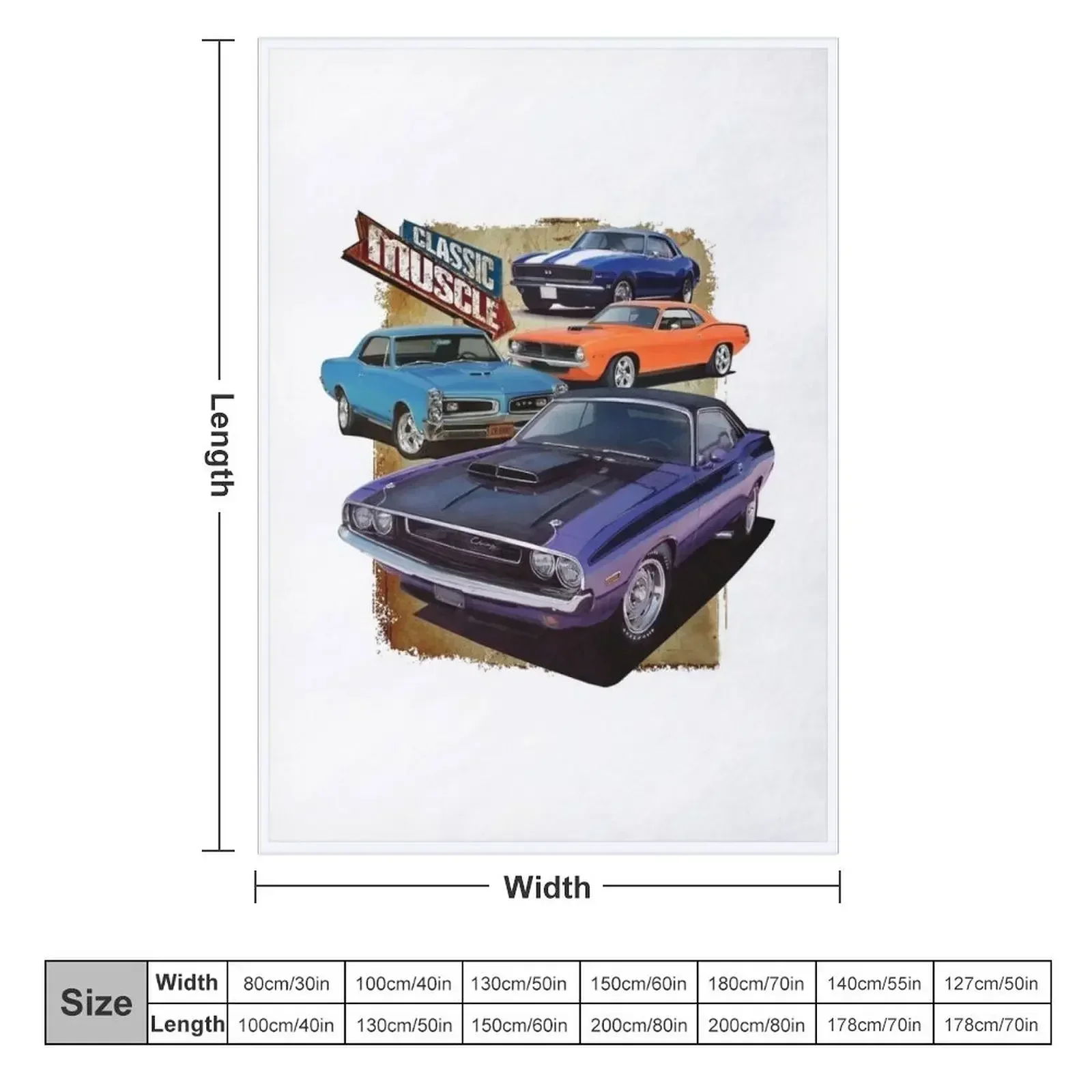 Classic Muscle Cars Throw Blanket couch cozy soft plush fuzzy picnic outdoor blanket