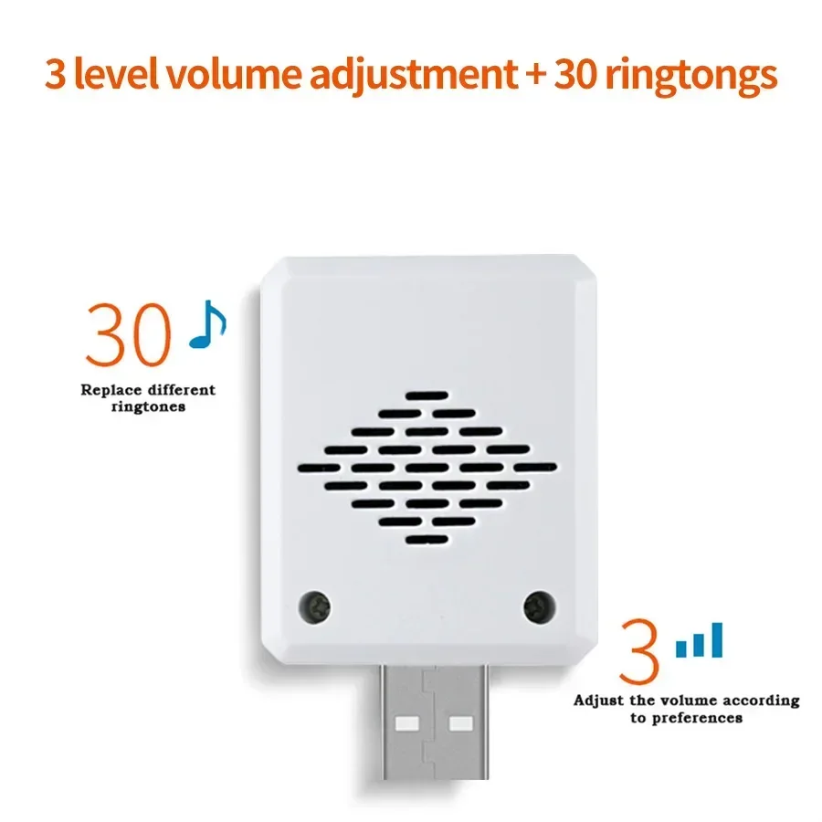 Беспроводной дверной звонок, постоянный ток 5 В, RF433MHz, USB-пульт дистанционного управления, приемник, передатчик с одной кнопкой, длина 150 м,