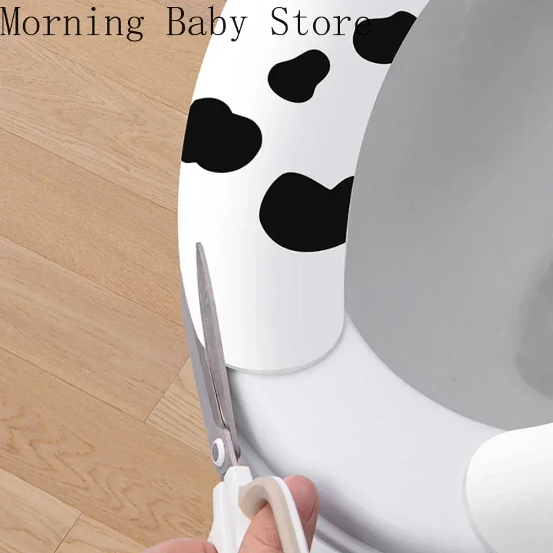 Reuseable Washable WC Toilet Sticky Seat Pad Cartoon Panda Toilet Sticker Toilet Mat Bathroom Warmer Seat Lid Cover Universal