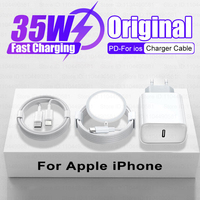 Original 35W PD Magnetic Wireless Charger For Apple iPhone 16 15 Pro Max 14 13 12 11 Fast Charging 7 8 Plus X XS XR Phone Cable