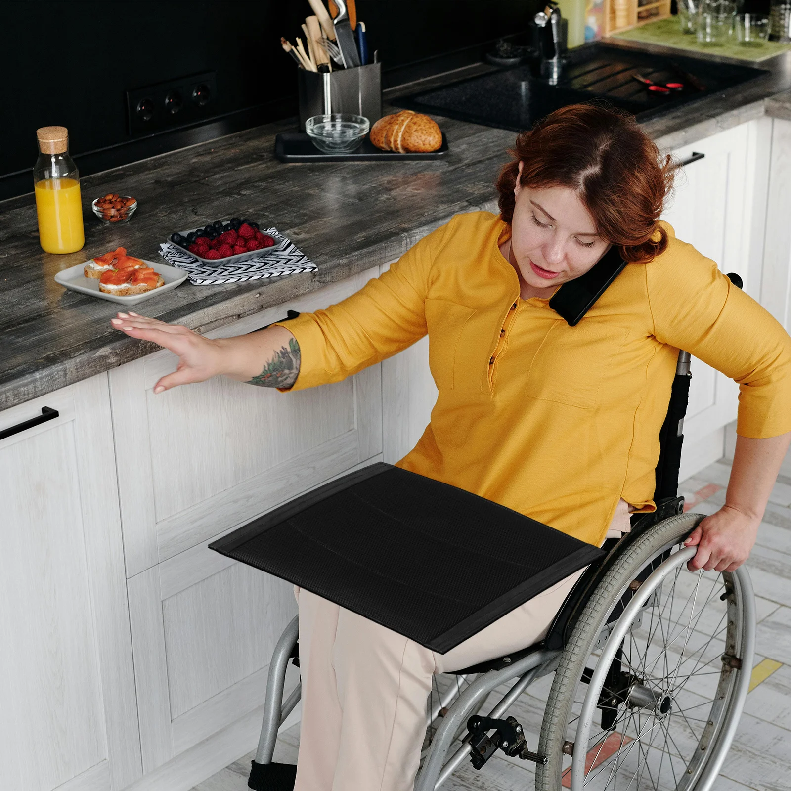 

1pcs Wheelchair Seat Cushion 45X41Cm Honeycomb Oxford Cloth Breathable Soft Replacement Mat Anti-Slip Padded Cushion For Seniors