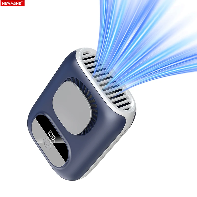 3CM Thin Tiny Portable Waist Fan 6000mAh Clip On Personal Neck Fan LED 12H Working 5 Speeds 40000RPM Strong Airflow with Lanyard