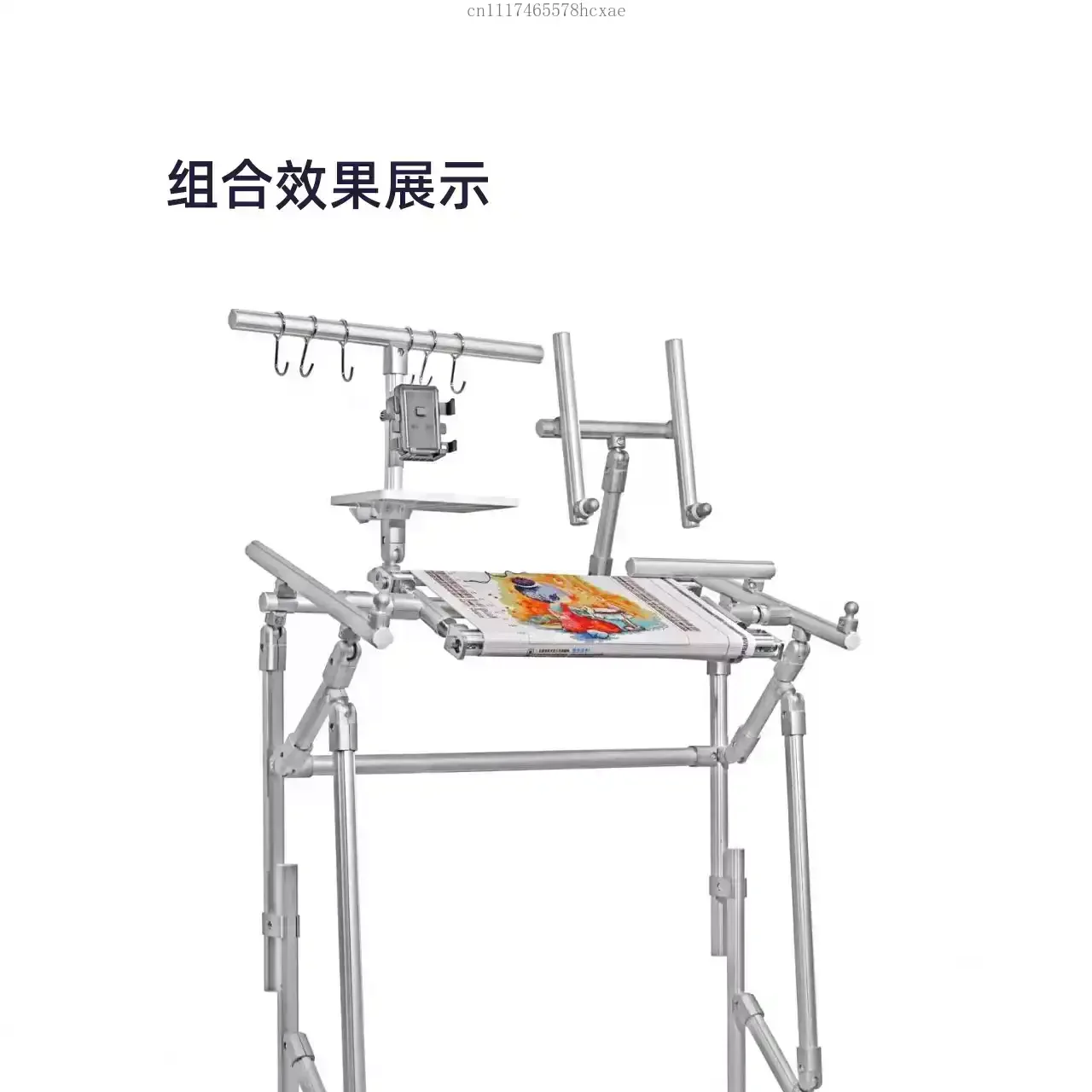 Aluminum Alloy Cross-stitch Flat Bracket Yarn Guide Embroidery Bracket with Universal Mobile Phone Bracket