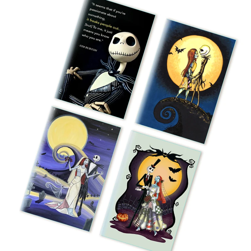 

Блокнот А5 — «Ужасная сказка: Классическая Хэллоуинская тематика» — блокнот с цитатами, обложка-постер с Джеком Скеллингтоном и Салли, для косплея