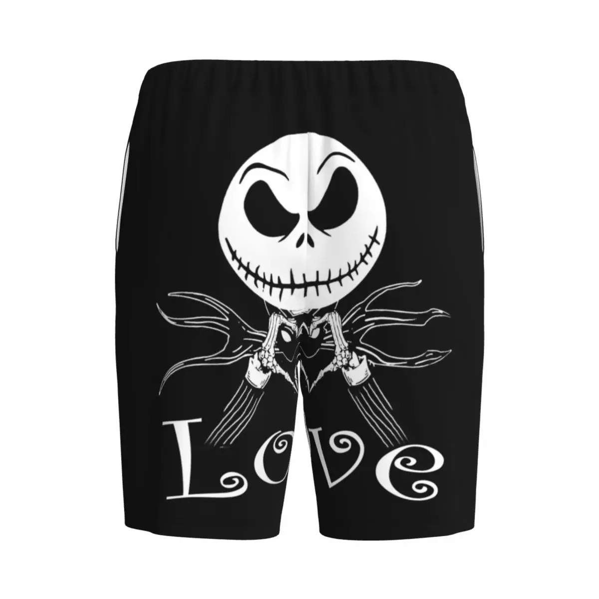 Custom Nightmare Before Christmas Pajama Shorts Sleepwear Elastic Waistband Jack Skellington Sleep Lounge Short Pjs with Pockets