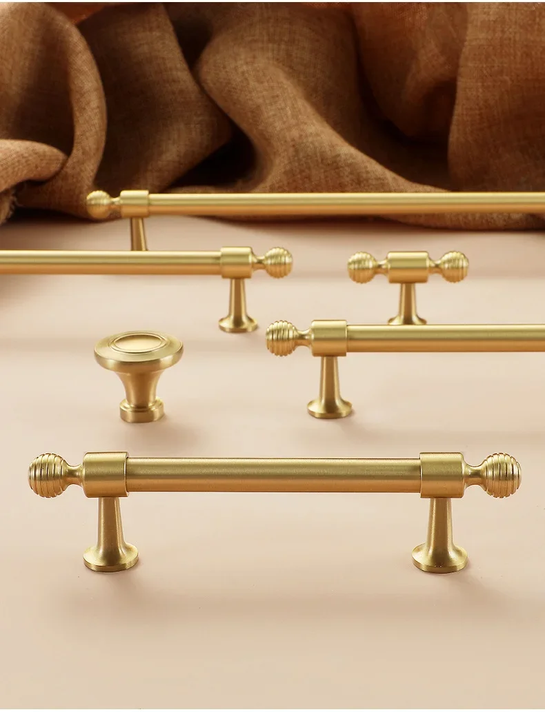 

Brass Cabinet Handle Bar Pull Knobs Ball Handle Cupboard Handle Furniture Hardware Drawer Pull Kitchen Cabinet Accessories