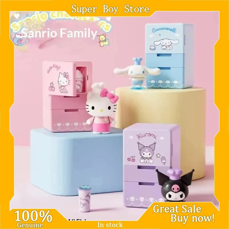 

Sanrio All Kitchen Series Blind Box Hello Kitty Kuromi Cinnamoroll Cute Mini Food Toy Playset Collectible Gift For Fans Family