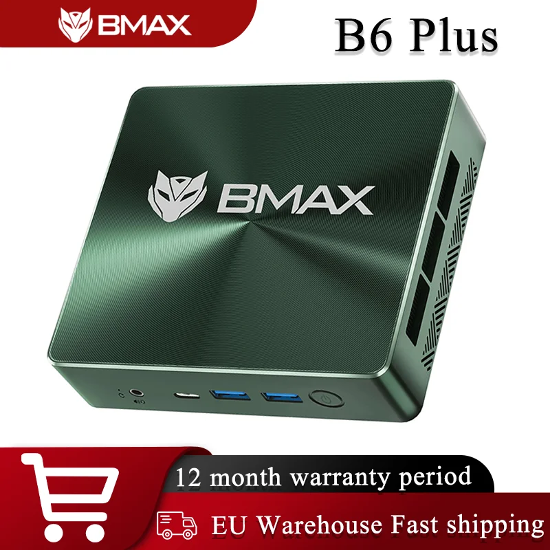 BMAX-Mini PC B6 Plus, Intel Core i3-1000NG4, hasta 3,2 GHz, 12GB LPDDR4, 512GB SSD, Wi-Fi 5 BT 4,2, Audio de 3,5mm, Windows 11 P