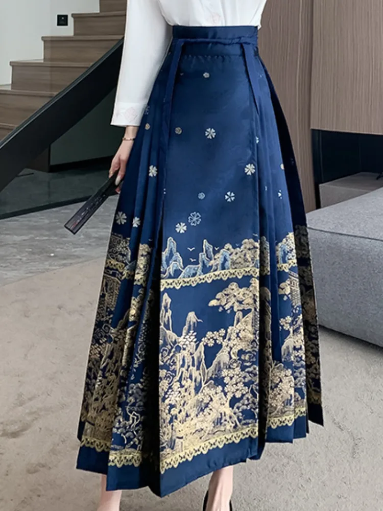 

New Chinese Sle Hanfu Top And Tailed Skirt Set Women's Small Size Autumn Winter Daily Ancient Costume Ensemble