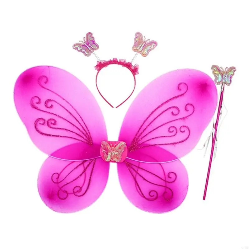 Q6re Fairy Wing Dress Up Sheer Wing Butterfly Fairy Performance Costume Angel Wings