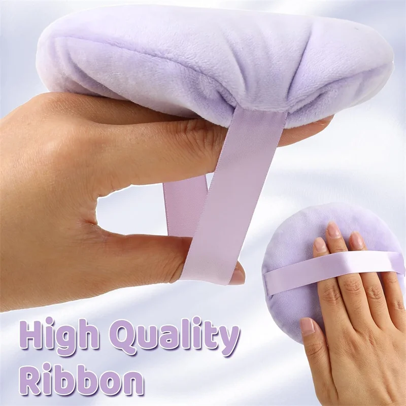 超ソフトベルベットルースパウダー化粧パフ、大型ボディパウダーパフ、洗える特大両用メイクスポンジ（顔・体用）