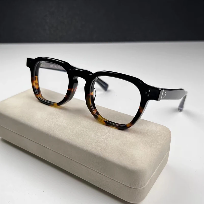 Japanese True Vintage Acetate 527 Glasses Frames Men Square Fashion  Glasses Women Tortoise Glasses with Case