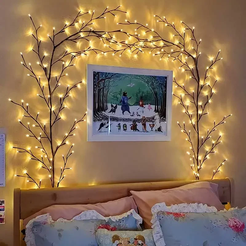 

Lighted Vine Tree for Home Bendable Branch Lights Indoor Willow Tree 144LED Lights for Christmas Party Wall Bookshelf Mantel