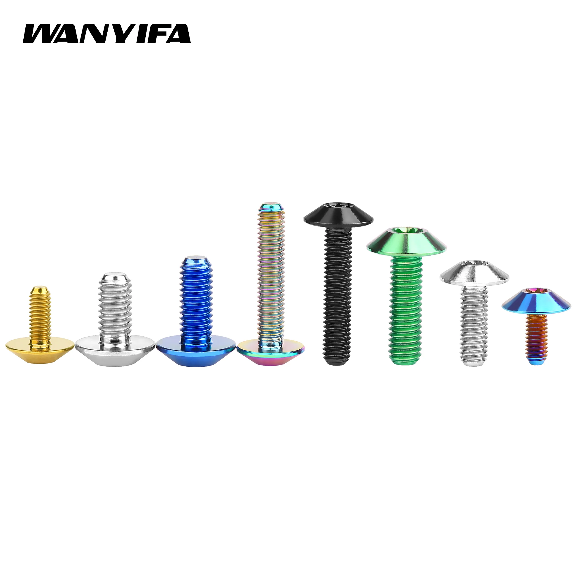 Wanyifa 10PCS Titanium Bolts M5x12 15 20 25mm Torx Screw Fastener for Bicycle Motorcycle Installation