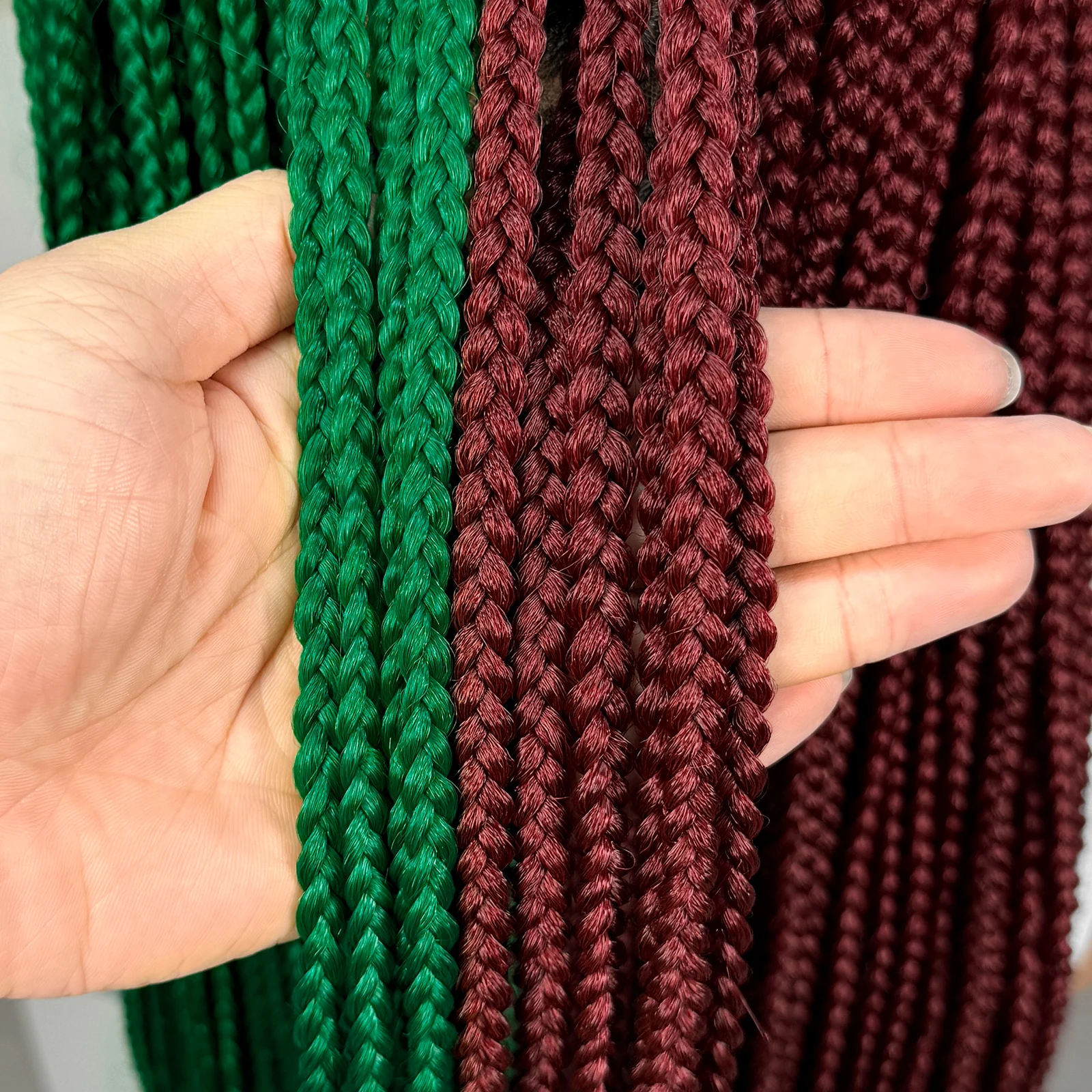 36inch Red-Green Box Braided W - Synthetic Braided Wigs For Black Women 评论和价格