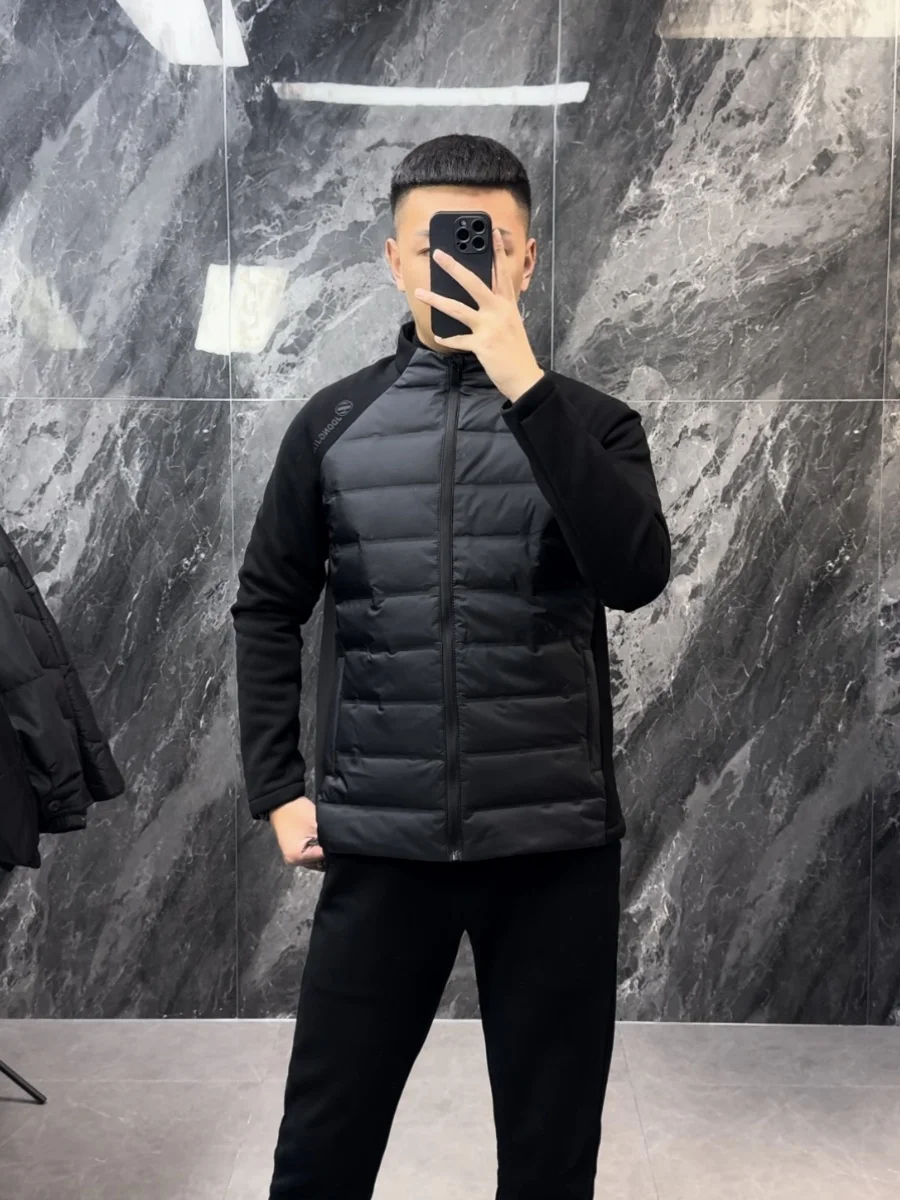 

Легкая зимняя мужская пуховая куртка премиум-класса с воротником-стойкой, теплая, повседневная, деловая, спортивная