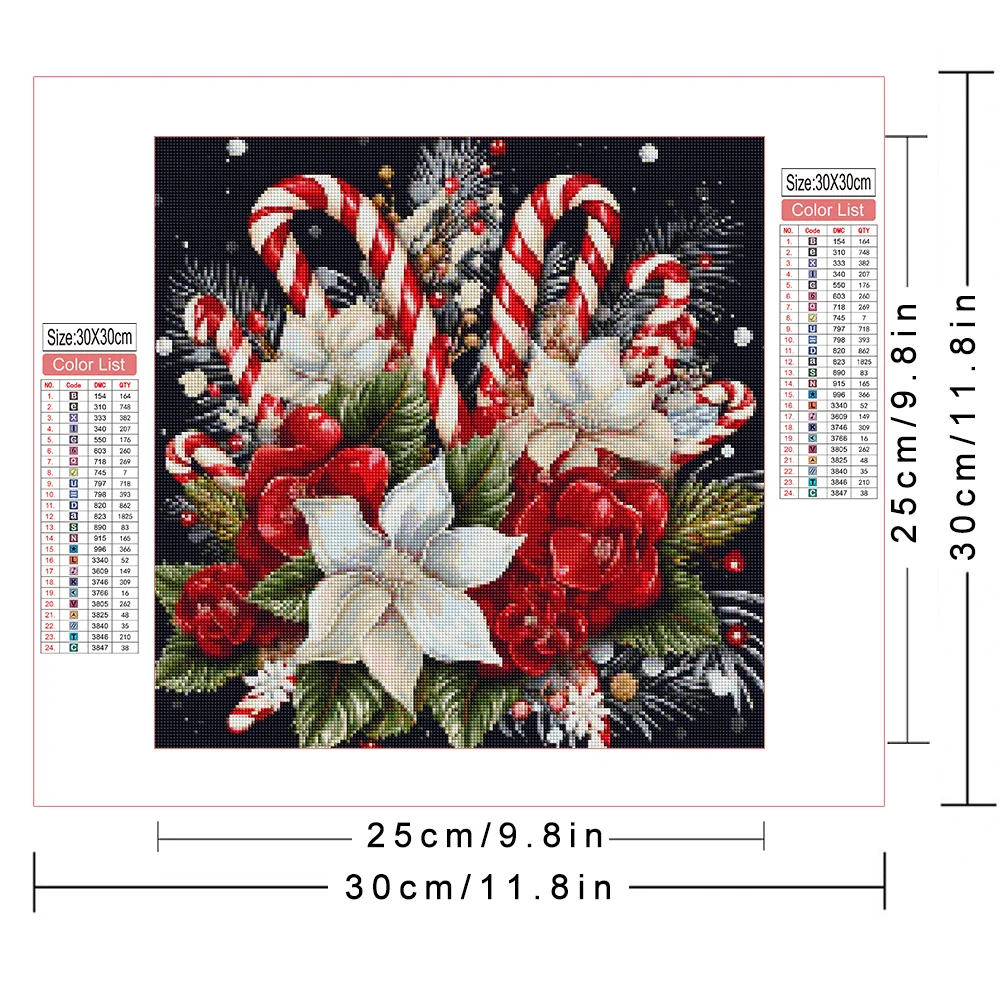 AZQSD Diamond Painting Christmas Flower Landscape Cross Stitch Kits Rhinestones Embroidery Winter Flower Full Drill Wall Decor