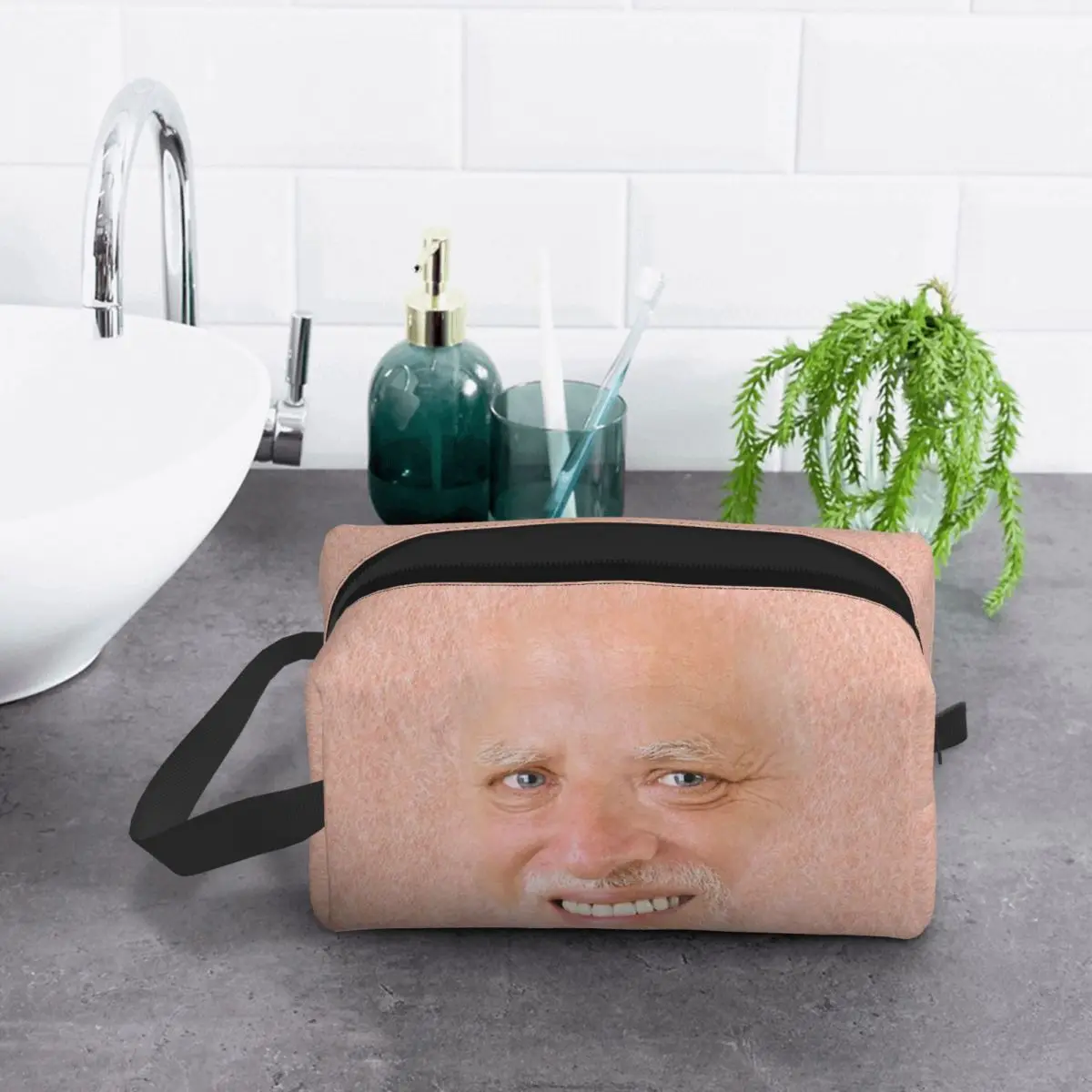 إخفاء الألم هارولد ميمي حقيبة مستحضرات تجميل منظم مستحضرات التجميل تخزين Dopp عدة أدوات الزينة حقيبة مستحضرات التجميل مقلمة