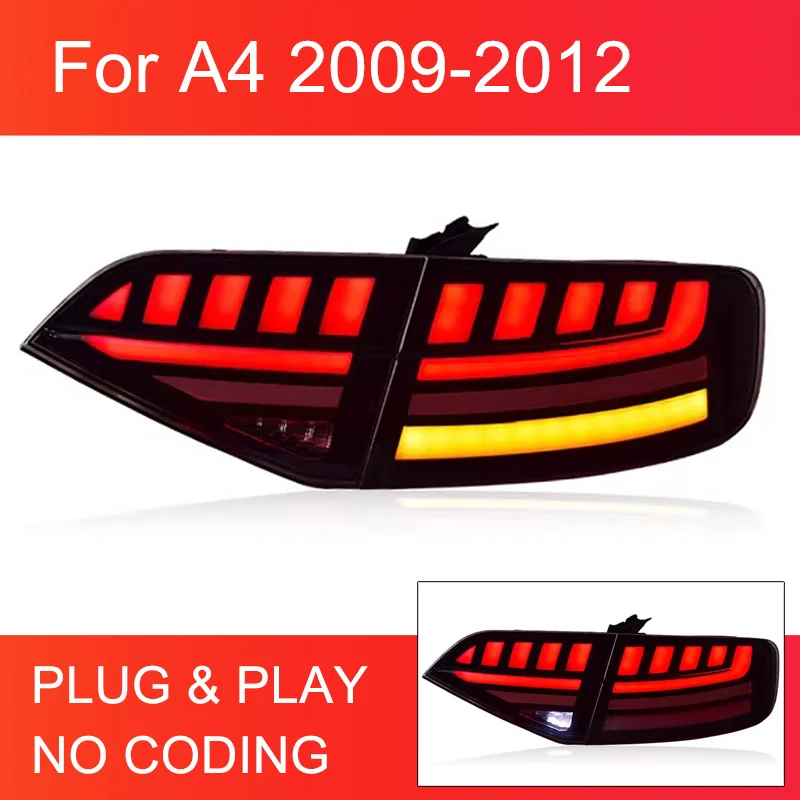 

1 Pair LED Taillight Assembly for Audi A4 A4L 2009-2012 Tail Lamps Plug and Play with LED Dynamic Turn Signal Rear Taillights