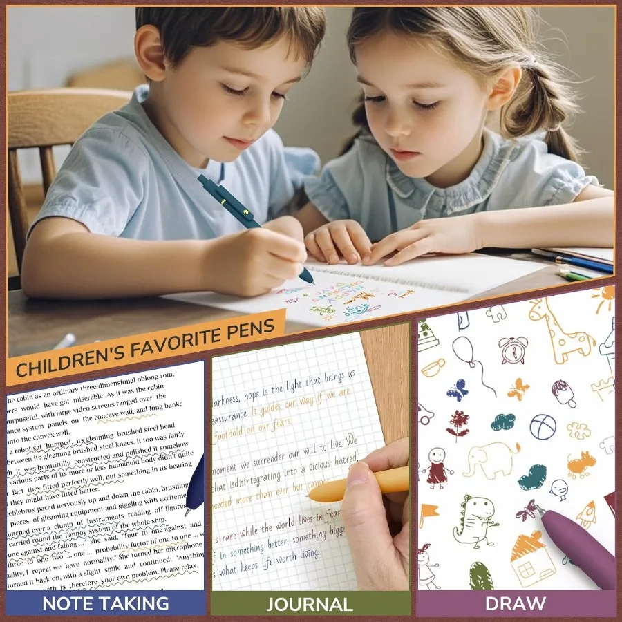 أقلام ملونة 6 قطعة أقلام ملونة رفيعة نقطة قلم كتابة سلس 0.5 مللي متر قلم جل حبر ملون لرحلة الملاحظات تدوين الكتابة المكتبية