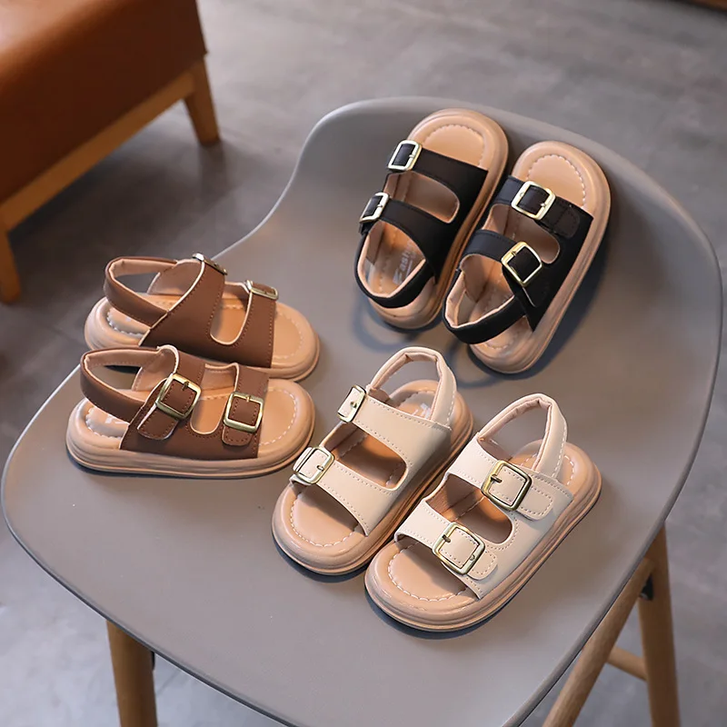 

Boy's Summer Fashion Soft Sole Sandals Breathable Outdoor Anti-slip Beach Shoes Baby Boy Child Students Solid Color Footwear