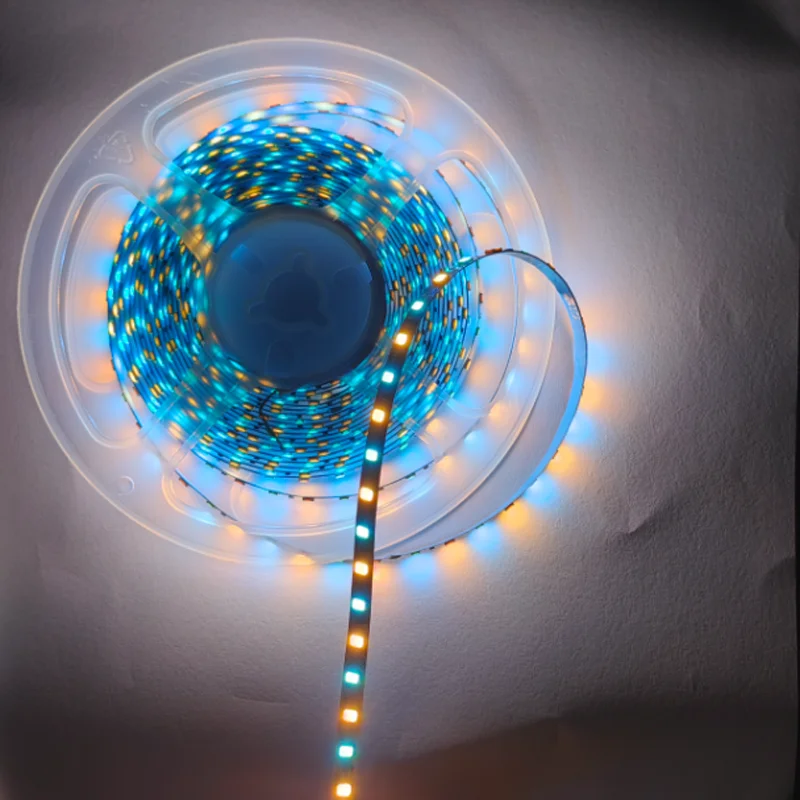 5m Slim 5mm CCT Led Strip Double Color Three Color Strip Warm White+Ice Blue 120 led/m 12v Signal Car Decoration Flexible Tape