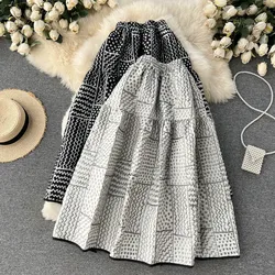 Women Vintage Print High Waist Sexy Full Skirt Party Fashion Vintage  A-line Chiffon Skirt  Summer Clothing