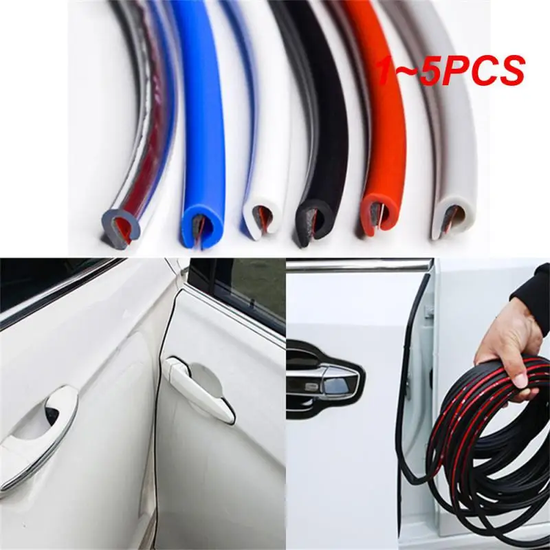 1~5PCS 3/5m Universal  Car Door Edge Guard Trim Moulding Strip Rubber Anti Scratch Adhesive Sealing Protector Strip Car