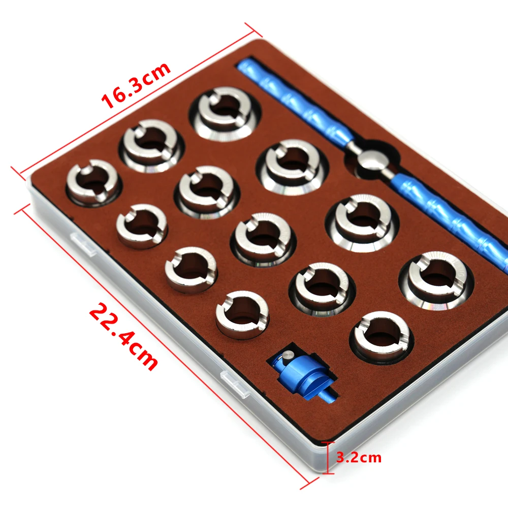 Watch Case Back Opener Removal Tool Waterproof Grooved Cover Opener Dies Kit Fits 18.5mm-36.5mm for Rolex Tudor Watches