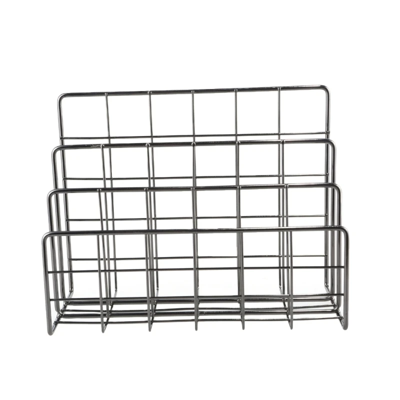 Organizzatore di riviste in metallo Porta libri in filo di ferro Porta riviste da scrivania a 3 scomparti per libri di riviste Libro di ricette