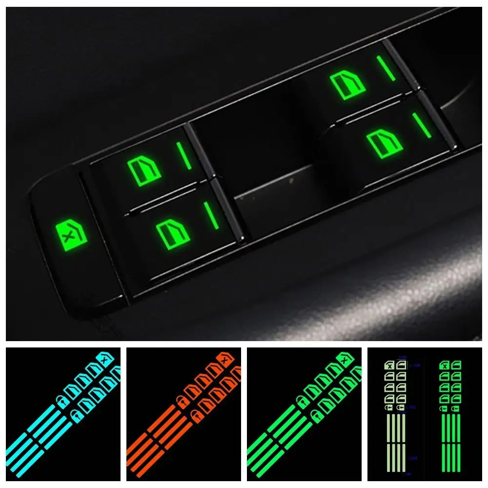 Night Glowing Car Button Luminous Sticker Waterproof Fluorescent Car Switch Fluorescent Decals Wear-resistant Safety