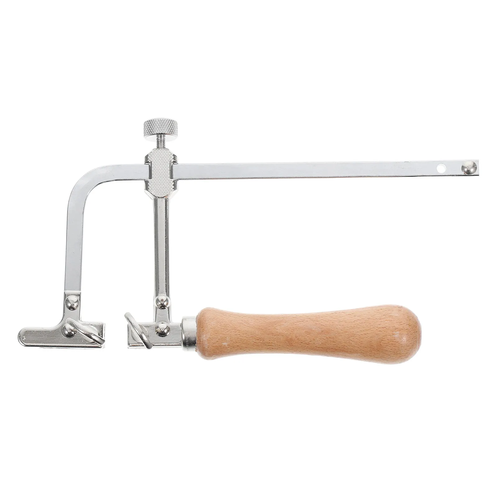 Heavy Duty Coping Saw Adjustable Tension Natural Wood Handle Steel Frame Precision Cutting Fine Craftsmanship Small Projects