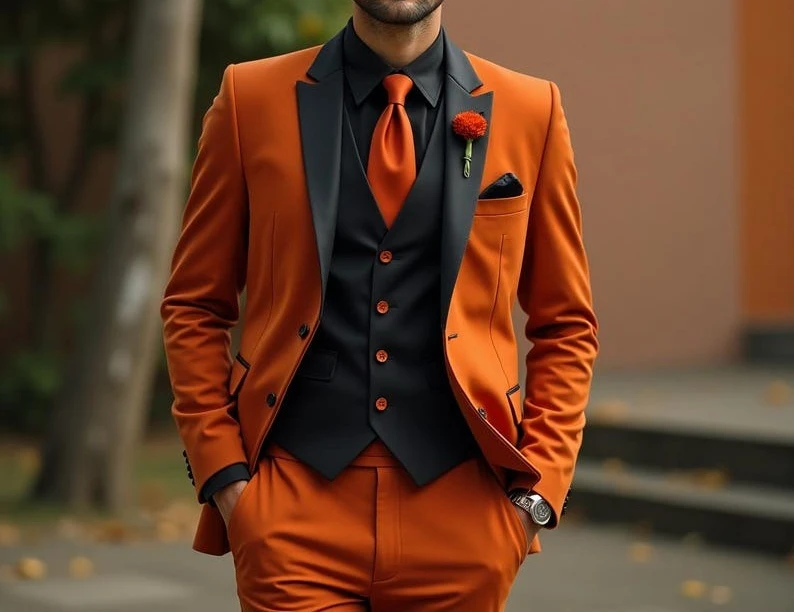 Men's 3 Piece Suit  Custom Groomsmen Slim Fit