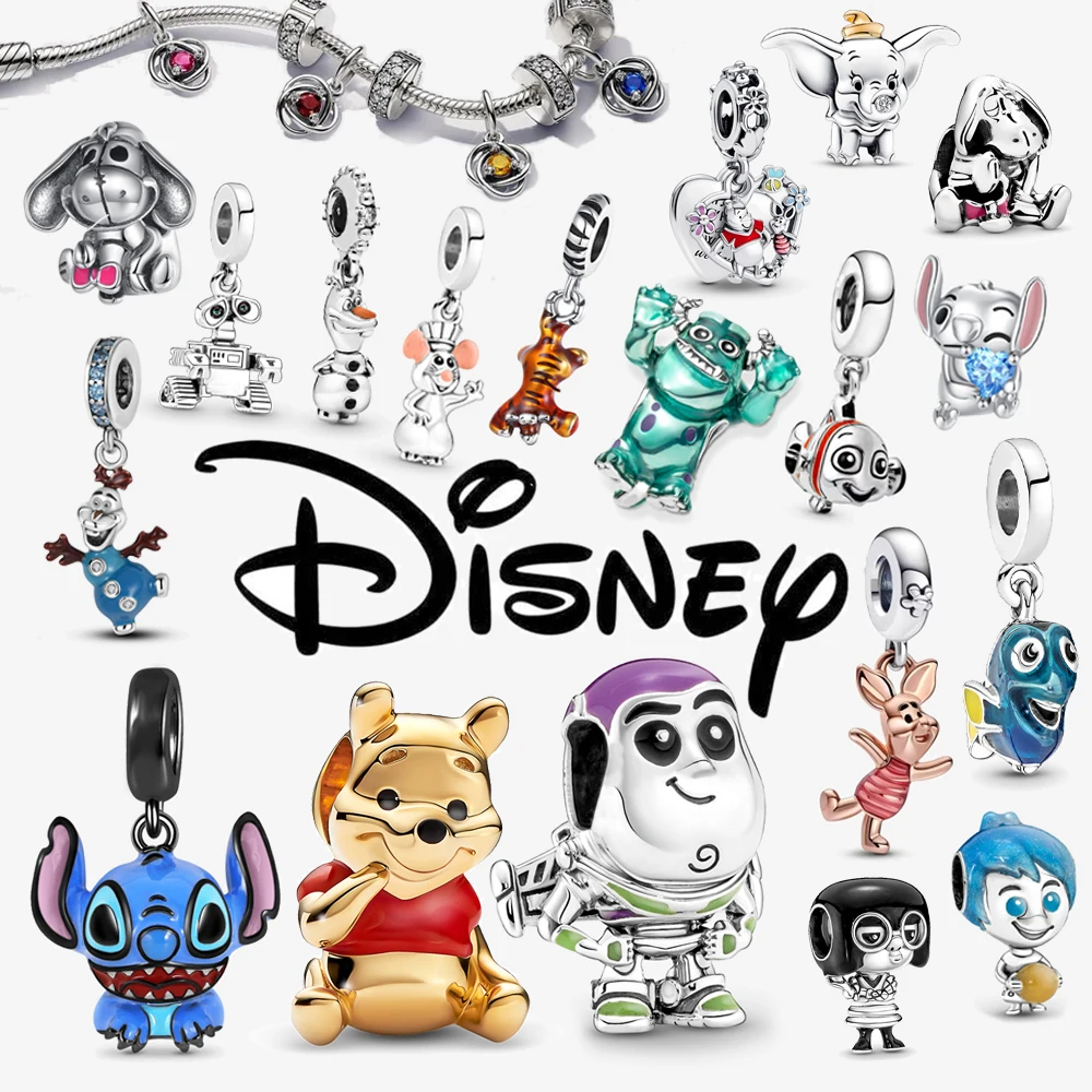 Disney Deadpool Stitch Minnie Winnie 925 Sterling Silver Dangle Charms Fit Original Bracelet Beads Jewelry Gift DIY