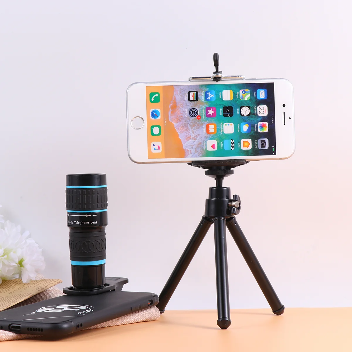 2 Pcs Adjustable Focal Length Camera Lens Cell Phone Telescope Telephoto Diameter