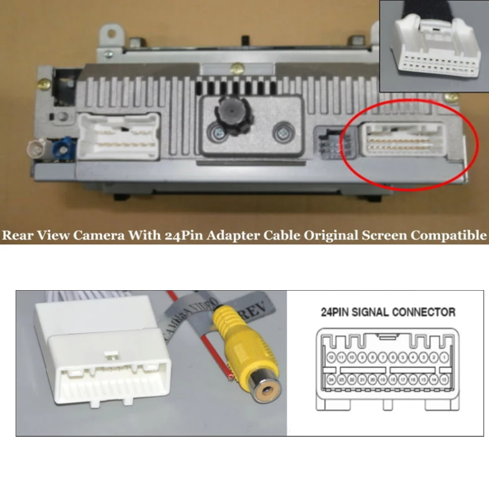 A40Z-Car الرؤية الخلفية عكس الكاميرا تحويل كابل 24 دبوس طقم محوّل لرينو كليو 4 IV 2012 2013 2014 2015 2016 2017 2018 #2