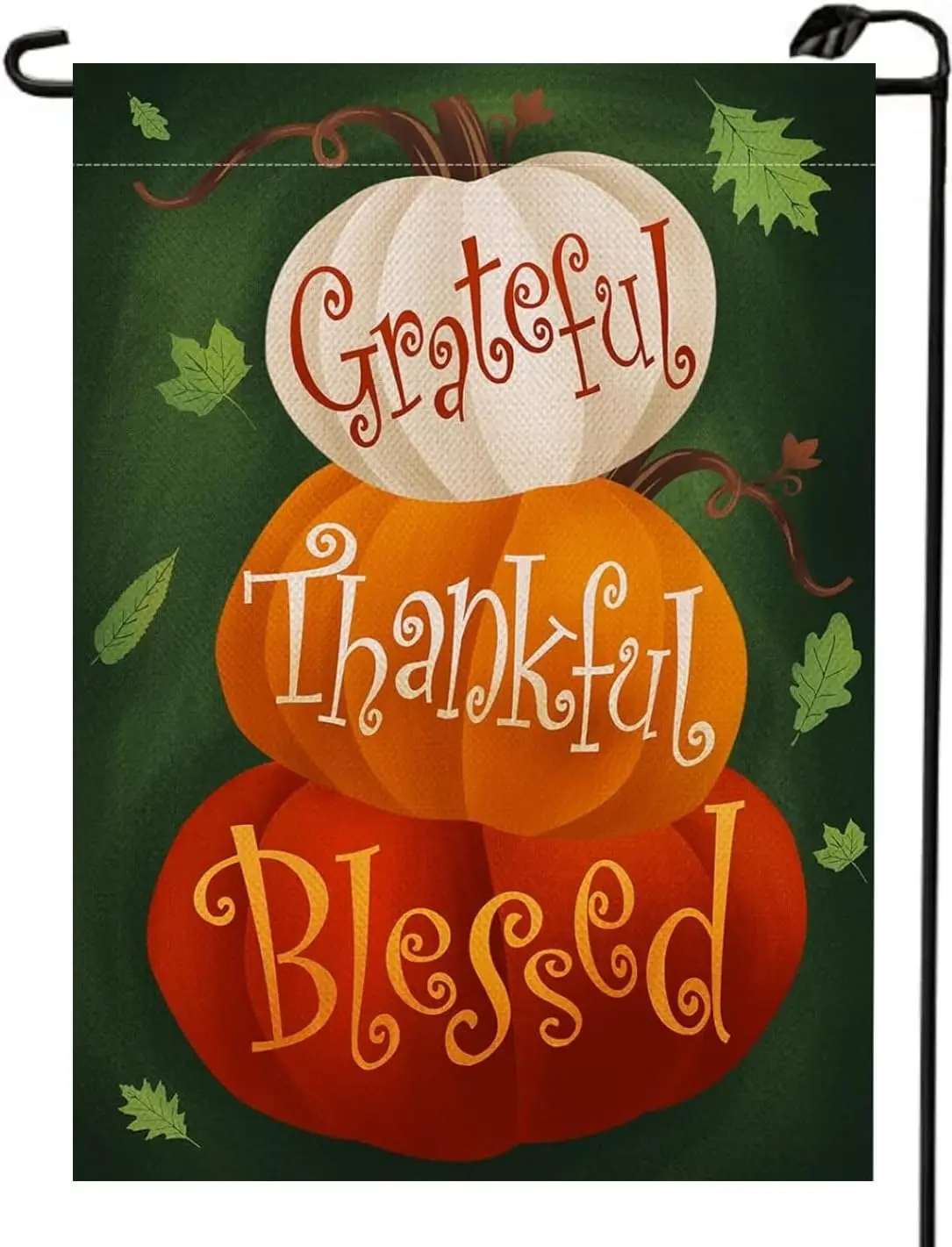بالامتنان المبارك المبارك اليقطين الشكر حديقة العلم 12x18 بوصة مزدوجة الوجهين للخريف الخارجي أوراق القيقب ترحيب Sma FFI