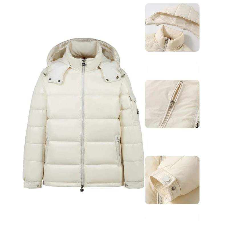 

Зимний короткий пуховик, мужской ветрозащитный снежный лыжный парки на белом утином пуху, мужская глянцевая парка высокого качества, мужские зимние пуховые пальто