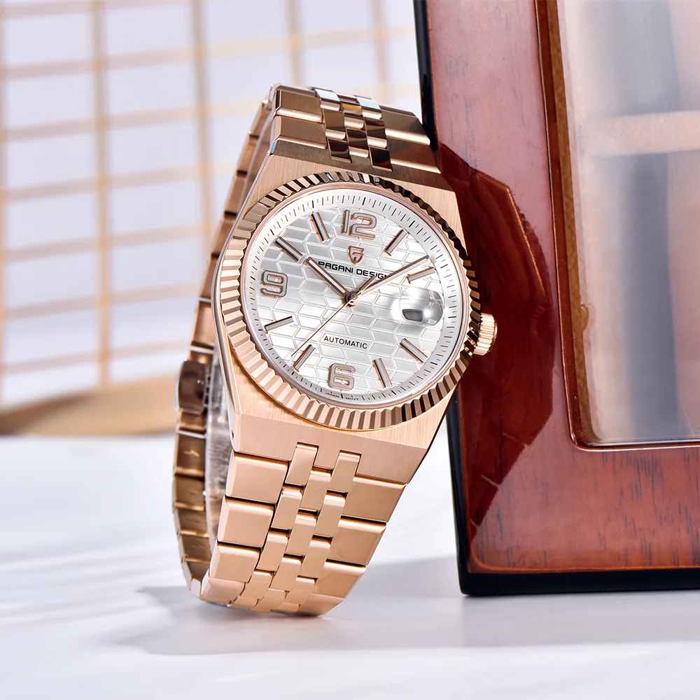 2025 PAGANI DESIGN ساعة ميكانيكية رجالية فاخرة الأعمال ساعة أوتوماتيكية 100 متر مقاوم للماء الياقوت الفولاذ المقاوم للصدأ ساعة رجالي