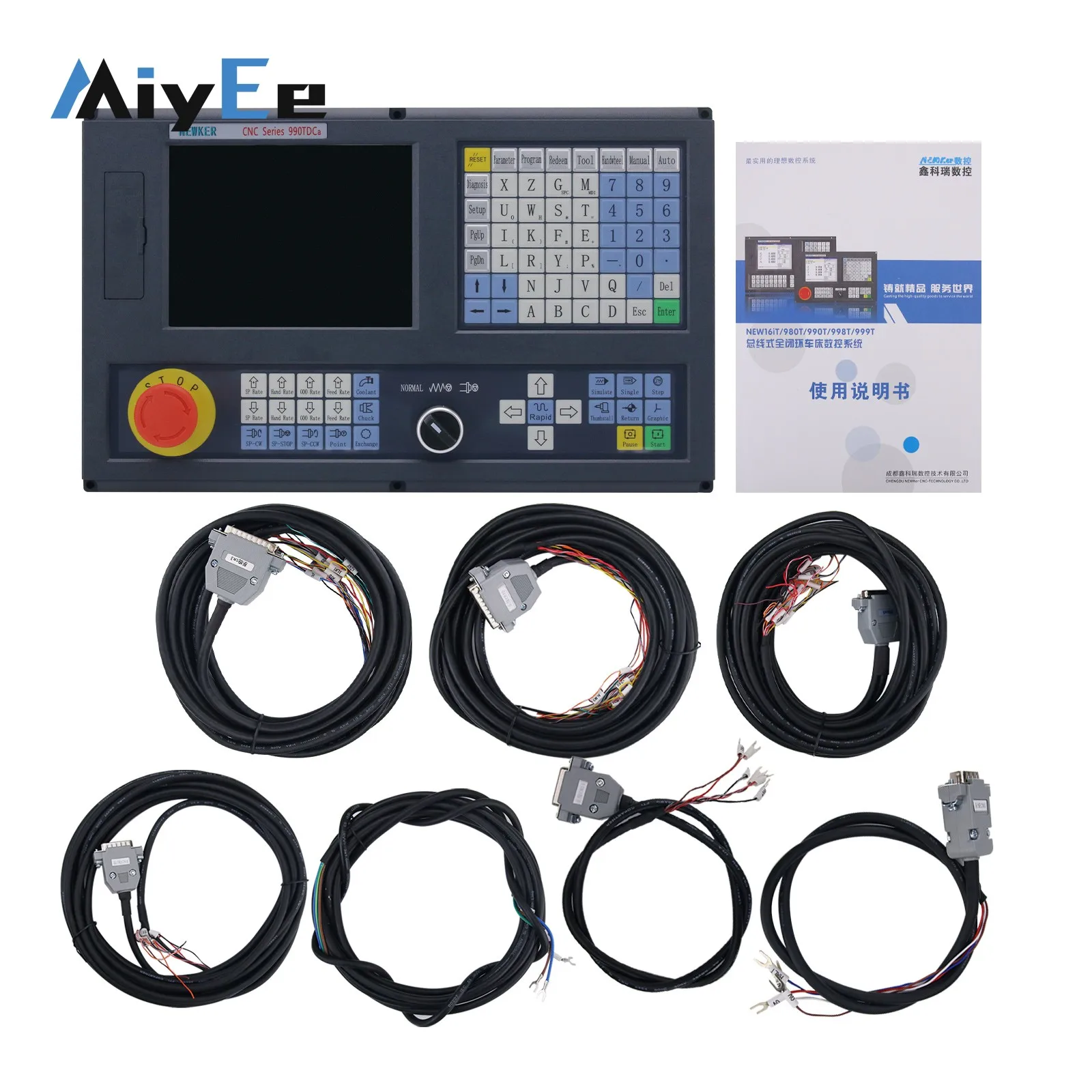 NEWKER NEW990TDCa-2 2 Axis CNC Controller English Version + 5M/16.4FT Cable for CNC Lathe Grinder
