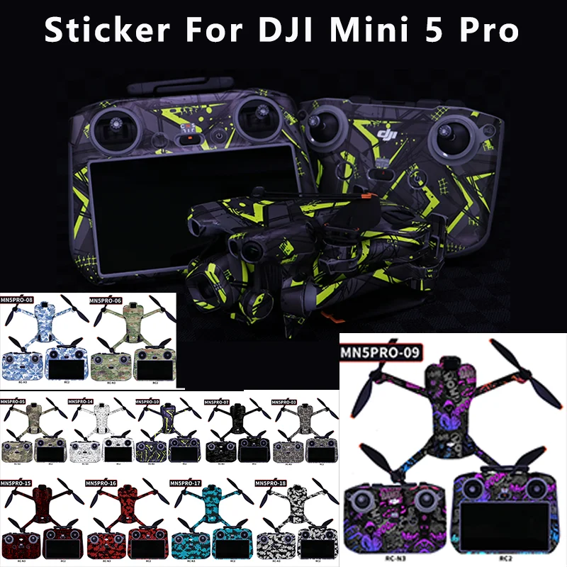 

Anti-scratch Decals For DJI MINI 5 PRO Drone Remote Control RC 2/RC-N3 PVC Stickers Protective Film For Mini5pro Skins Accessory