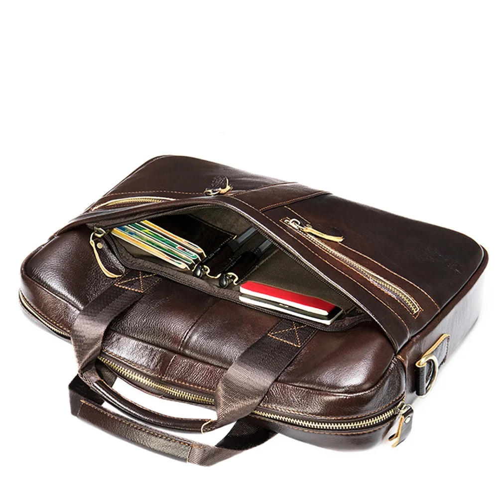 Natural Leather For Men Messenger Bags Man Briefcases Bag Business Men Genuine Leather Briefcase Male Laptop Handbag