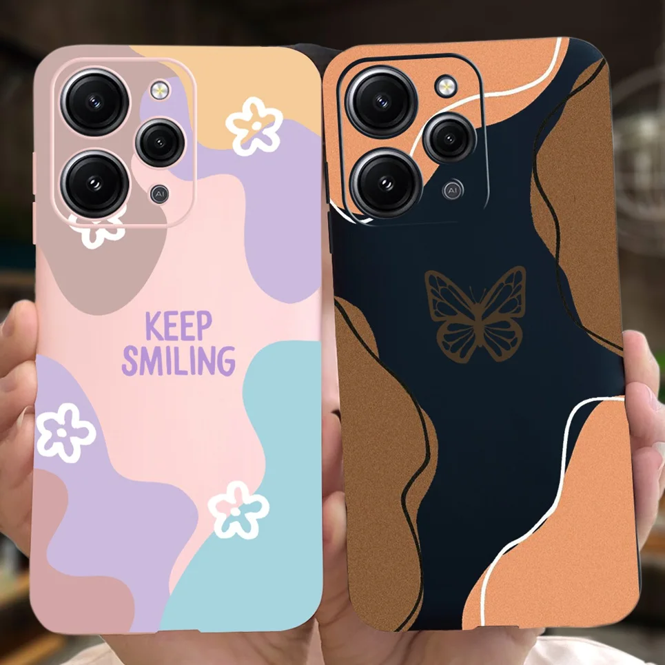 For Xiaomi Redmi 12 Case Candy Color Block Jelly Fashion Pattern For Xiomi Redmi12 Anti-knock Coque Funda On Redmi 12 Soft Etui
