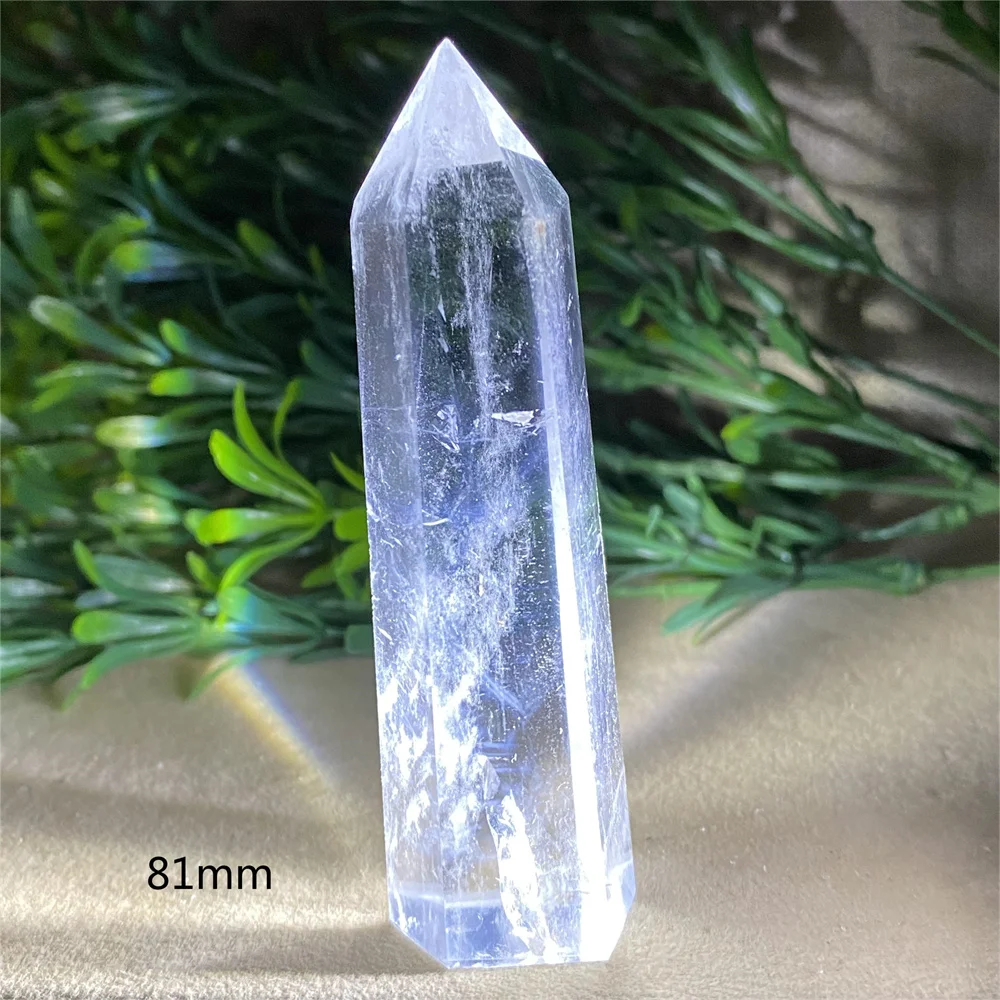 Crystal Natural Clear Quartz Tower Blue Feather Point WandStone Decoration Stone Quartz Reiki High Quality Beauty Healing