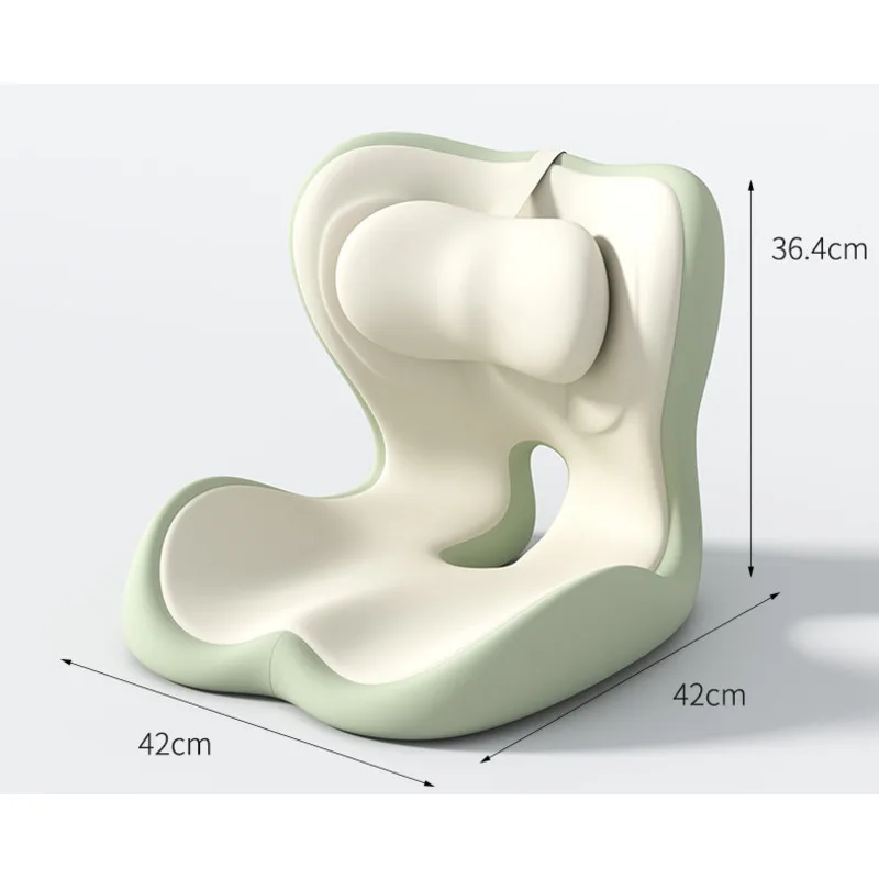 Memory Foam Seat Cushion Wedge with Lumbar Support, Anti-Slip