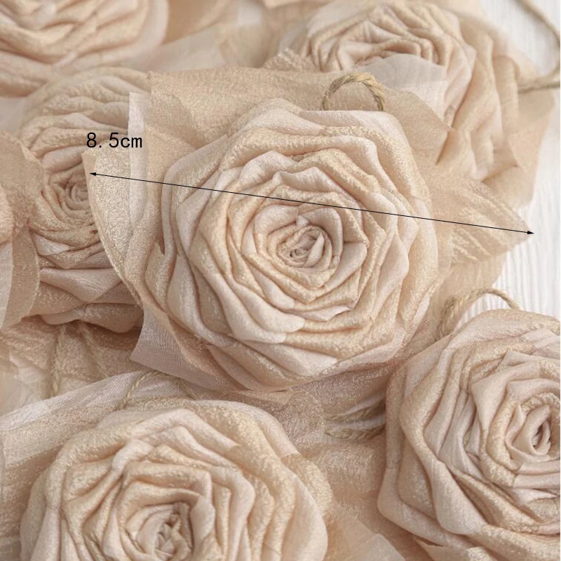 1 Pcs Brown Withered Rose Three-Dimensional Flower Handmade DIY Hair Accessories Clothing Cloth Stickers